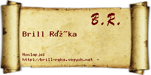 Brill Réka névjegykártya